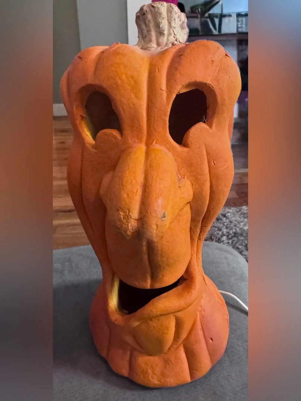 Vintage 1995 Smiling Casper and Stretch Pumpkin Head Halloween Decor - Orange